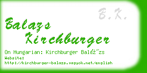 balazs kirchburger business card